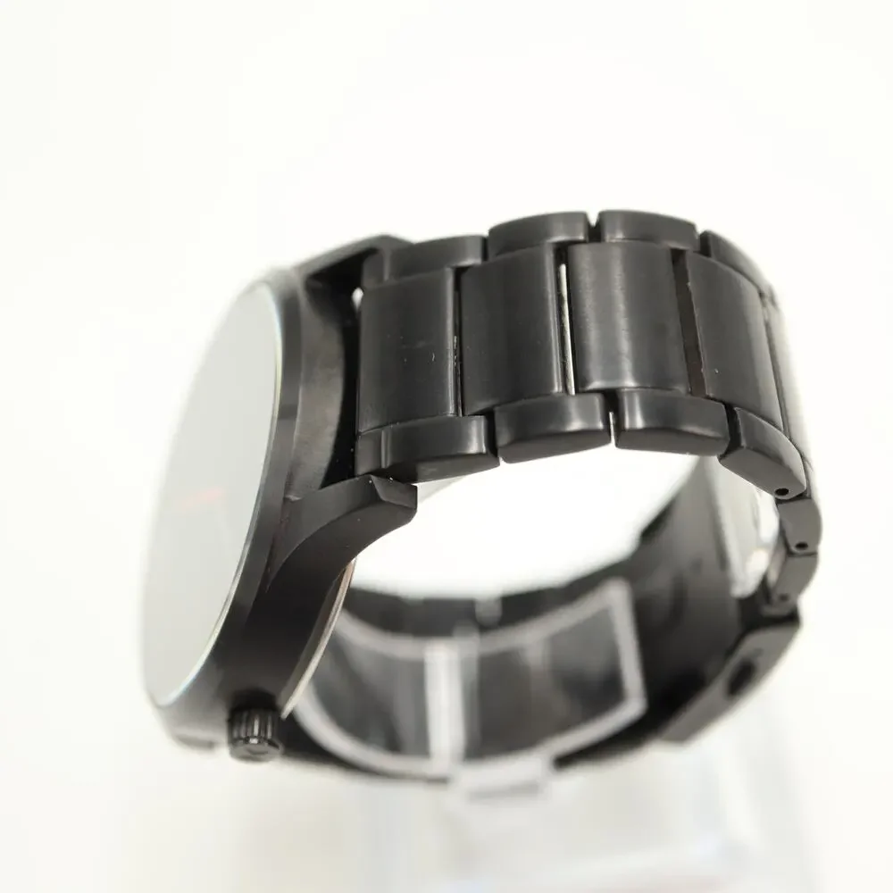MVMT Classic Mens Black Red Stealth Watch 45mm Date Stainless Steel New Battery